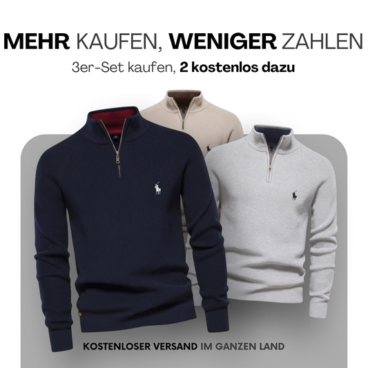 R&L Herren-Pullover mit Reißverschluss (RABATT)